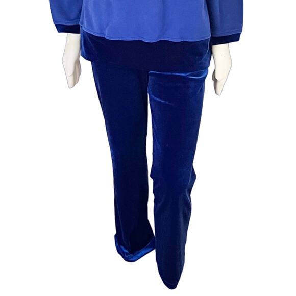 VTG GANTOS Velvet Trimmed Sweatshirt in Royal Blue SZ XL - Picture 7 of 12